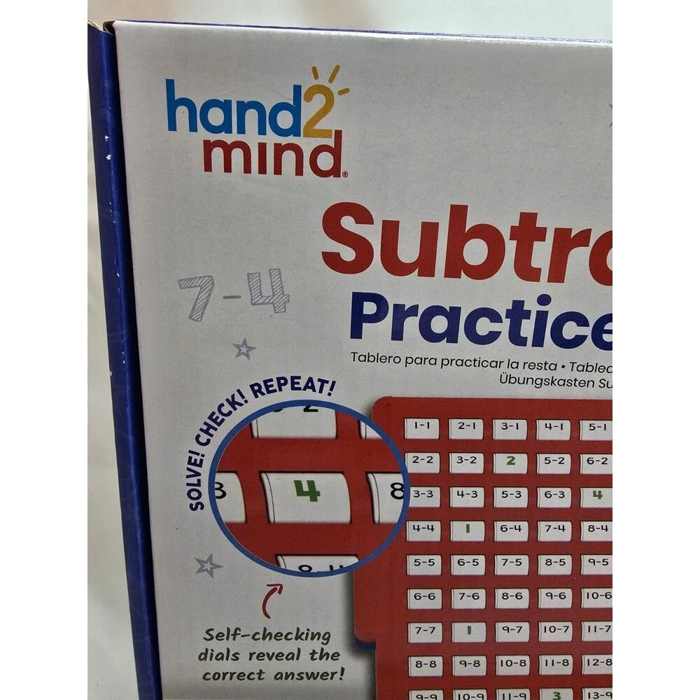 hand2mind Subtraction Practice Board Self Checking Math Learning Toy New Sealed